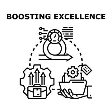 Boosting excellence concept vector improving business success strategy Stockillustratie