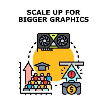 Boosting graphics card performance for business growth and education Illustrazione stock