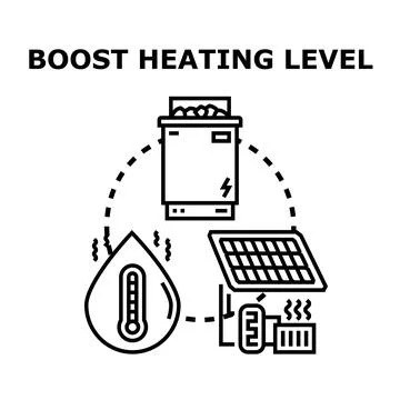 Boosting heating level using alternative energy sources Stock Illustration