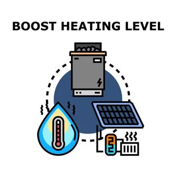 Boosting heating level using alternative energy sources Stock Illustration