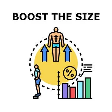 Boosting human body size and muscle growth progress イラスト素材