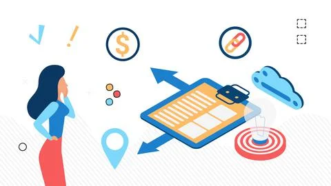 Boosting idea and developing successful business plan Stock Illustration