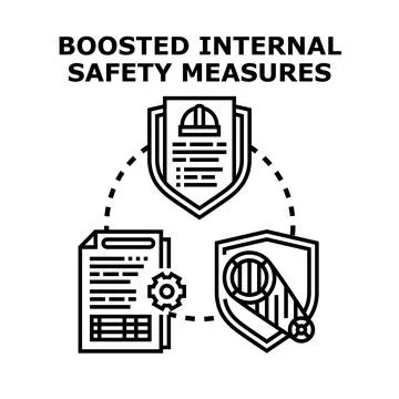Boosting internal safety measures and security protocols Stock Illustration