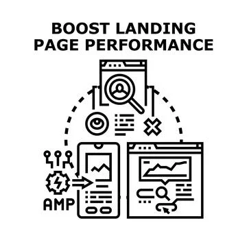 Boosting landing page performance for website optimization Illustrazione stock
