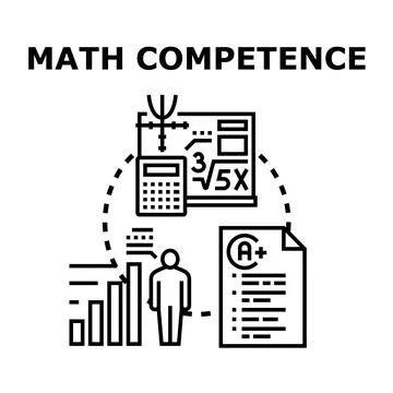 Boosting math competence achieving academic excellence concept Stock Illustration