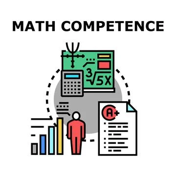 Boosting math competence achieving academic excellence concept Stock Illustration