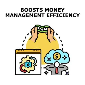 Boosting money management efficiency and financial planning concept Stock Illustration