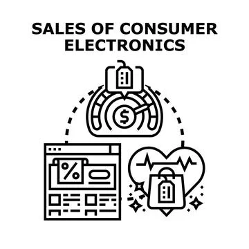 Boosting online consumer electronics sales and digital marketing Stock Illustration