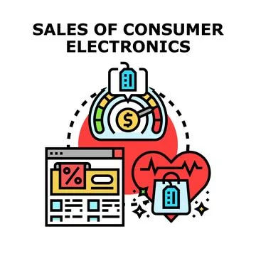 Boosting online consumer electronics sales and digital marketing Stock Illustration