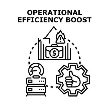 Boosting operational efficiency optimizing business performance illustration Stock Illustration