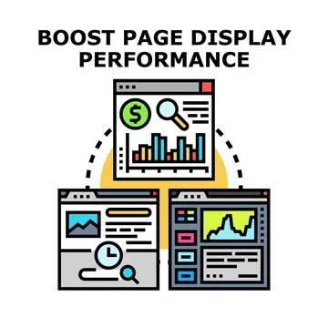 Boosting page display performance and website optimization 库存插图