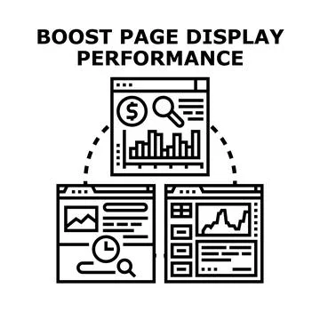 Boosting page display performance and website optimization Illustrazione stock
