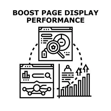 Boosting page performance and website optimization concept イラスト素材