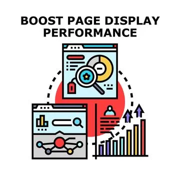 Boosting page performance and website optimization concept Stock Illustration