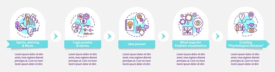 Boosting problem solving skills tips vector infographic template Stock Illustration