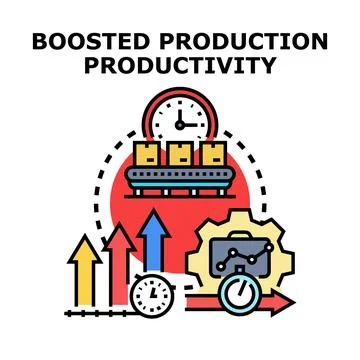 Boosting production productivity through effective process management Stock Illustration