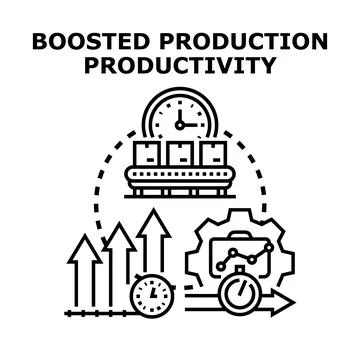 Boosting production productivity through effective process management Stock Illustration