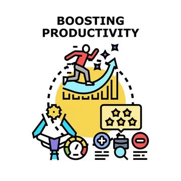 Boosting productivity concept illustration achieving business growth Stock Illustration