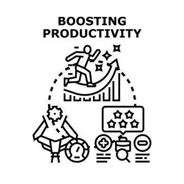 Boosting productivity concept illustration achieving business growth Stock Illustration