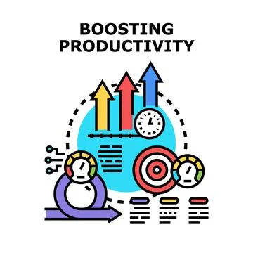 Boosting productivity concept optimizing business process development Stock Illustration