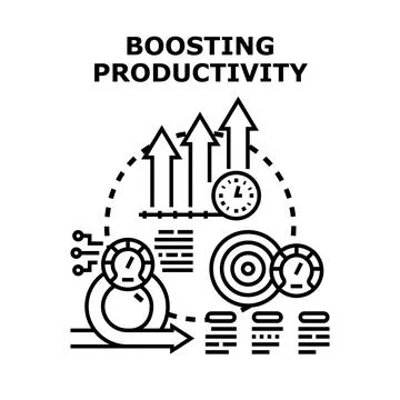 Boosting productivity concept optimizing business process development Stock Illustration