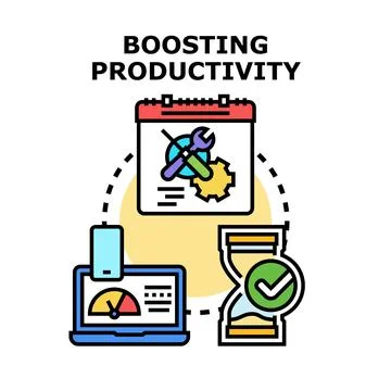 Boosting productivity through efficient planning and technology use Stockillustratie