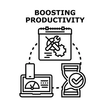 Boosting productivity through efficient planning and technology use Stock Illustration