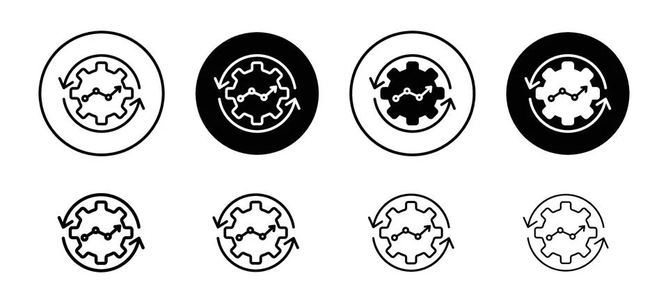 Boosting productivity vector icon set collection. Boosting productivity Out.. Illustrazione stock