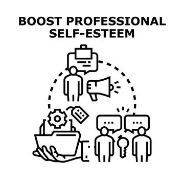 Boosting professional self esteem and career development concept Stock Illustration