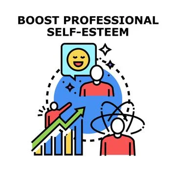 Boosting professional self esteem, success, and personal growth Stock Illustration