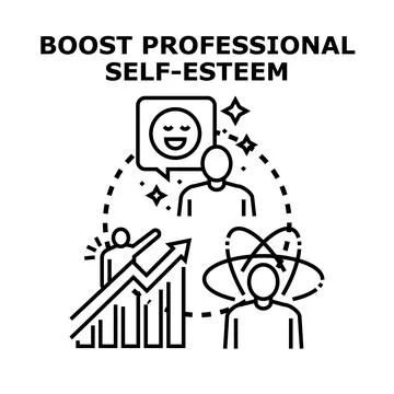 Boosting professional self esteem, success, and personal growth Stock Illustration
