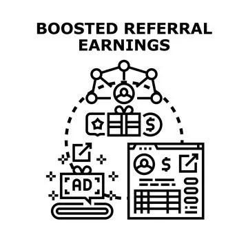 Boosting referral earnings through affiliate marketing network Stock Illustration
