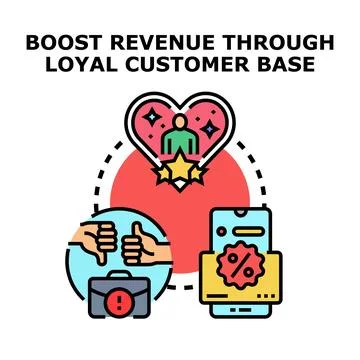 Boosting revenue with loyal customer base program Stock Illustration