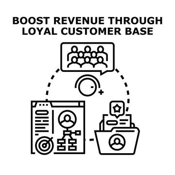 Boosting revenue through loyal customer base strategy Stock Illustration