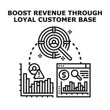 Boosting revenue through nurturing loyal customer base Stock Illustration