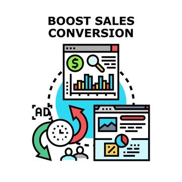 Boosting sales conversion with digital marketing strategy Stock Illustration