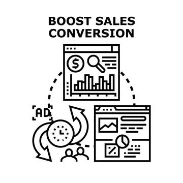 Boosting sales conversion with digital marketing strategy Stock Illustration
