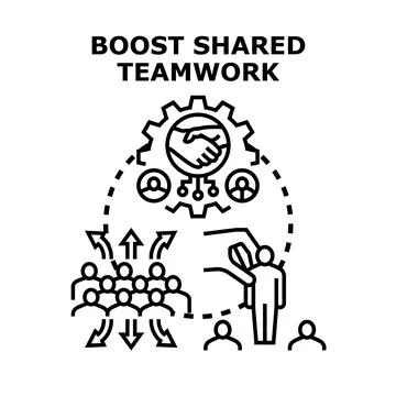 Boosting shared teamwork, collaboration, and collective success Stock Illustration