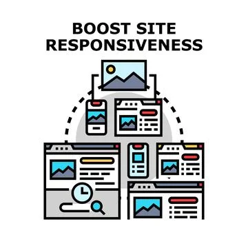 Boosting site responsiveness for optimal user experience Stock Illustration