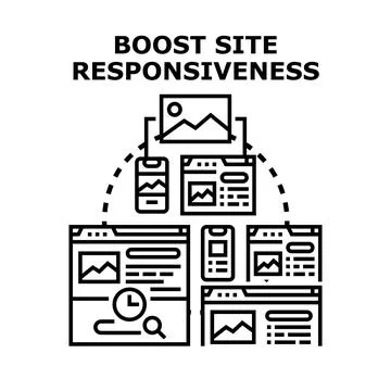 Boosting site responsiveness for optimal user experience Stock Illustration