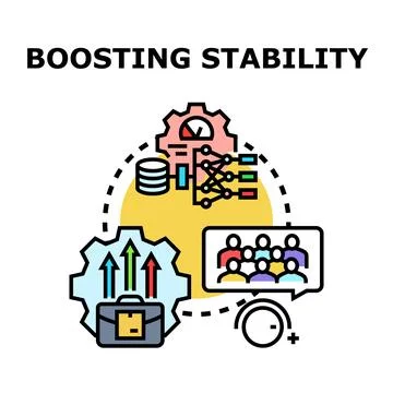 Boosting stability for business, team, and system operations Stock Illustration