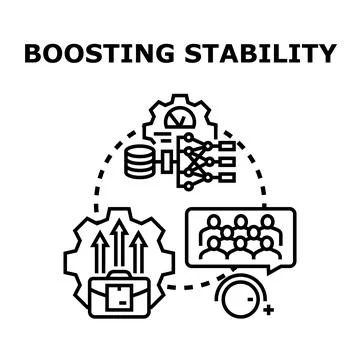 Boosting stability for business, team, and system operations Stock Illustration