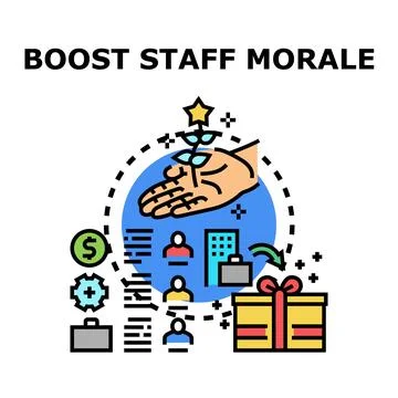 Boosting staff morale with corporate rewards and employee well being Stock Illustration
