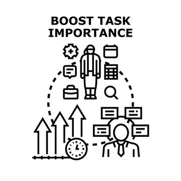 Boosting task importance for business productivity and growth Stock Illustration