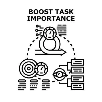 Boosting task importance through agile process and focused strategy Stock Illustration