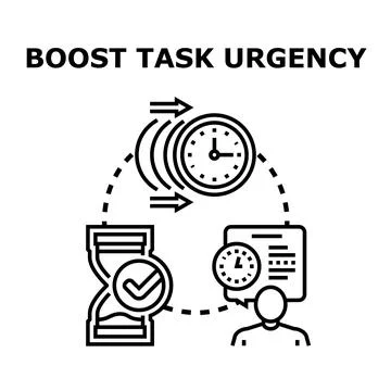 Boosting task urgency and time management operations Stock Illustration