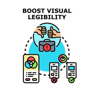 Boosting visual legibility and user interface accessibility concept 스톡 일러스트