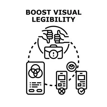 Boosting visual legibility and user interface accessibility concept Stock Illustration