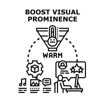 Boosting visual prominence marketing content engagement concept Stock Illustration