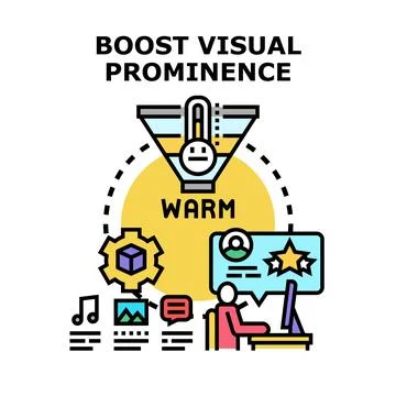 Boosting visual prominence marketing content engagement concept Stock Illustration